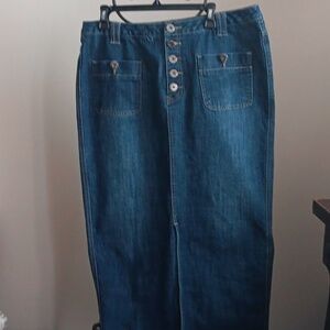 Ashley Stewart denim ankle length skirt. Sz16